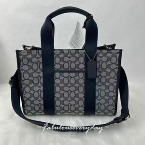 Coach Smith Tote Bag Crossbody In Signature Jacquard CY367 Midnight Navy NWT